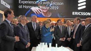 angela-merkel-and-stefvan-lofven-visit-5g-industry-campus-europe---ericsson-and-fraunhofer-ipt---at-hannover-messe-2019