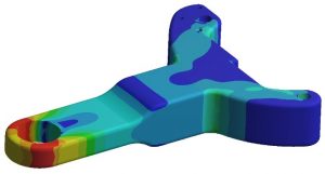 Bracket part simulated with Markforged composites in Digimat