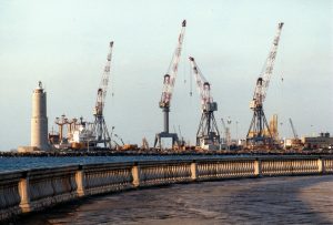 Gru_nel_porto_a_livorno Porto di Livorno è il